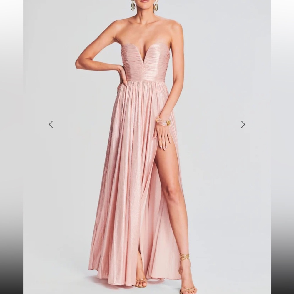 Retrofete Madeline Rose Gold Metallic Mini Dress